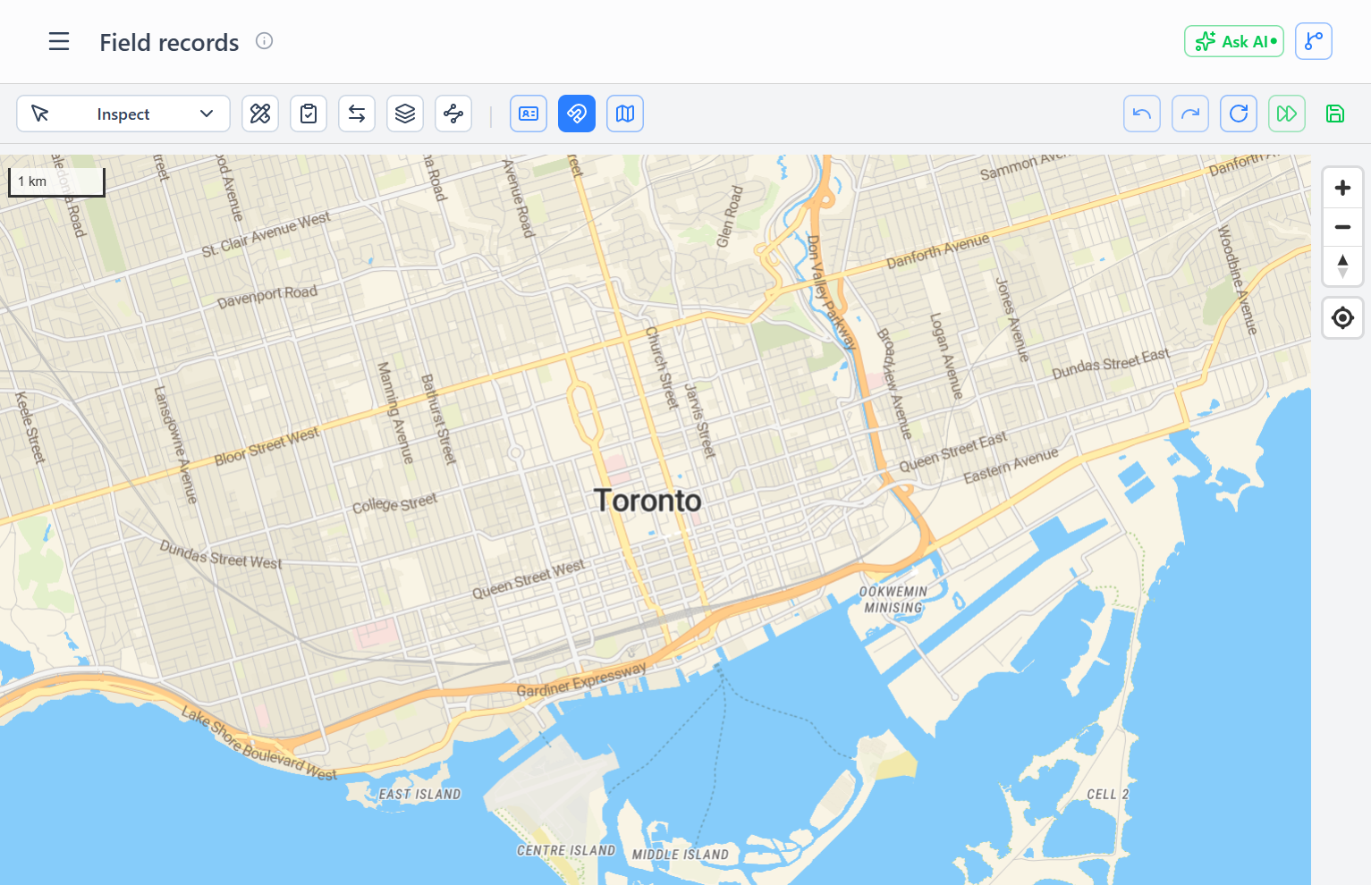 Aptli map view with version-controlled GIS layers for infrastructure field operations